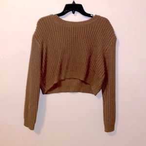 Full Tilt Brown Cropped Sweater